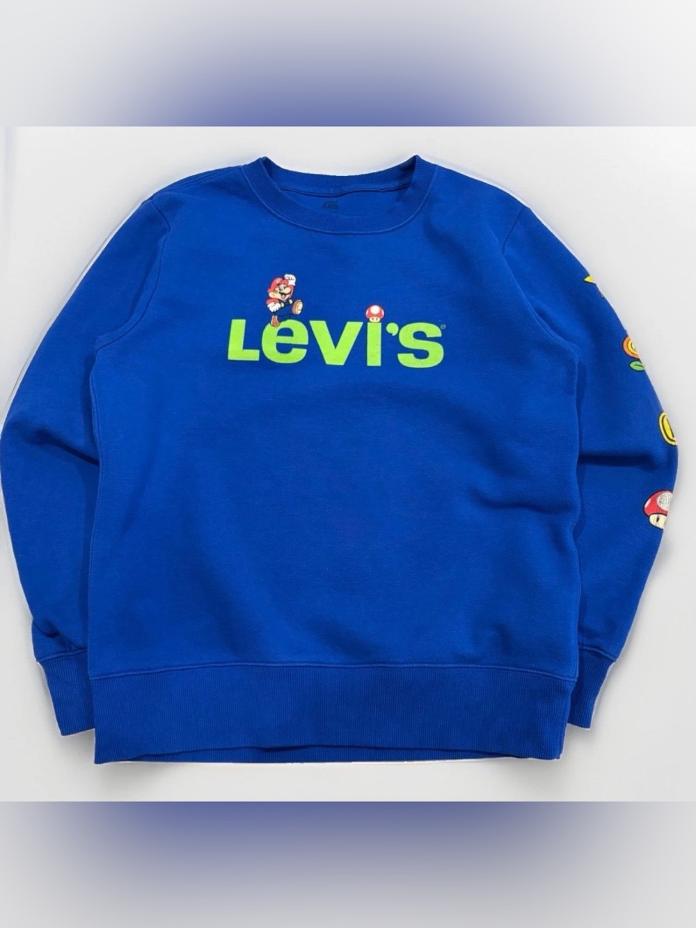 Levi's x Nintendo Crewneck Sweatshirt Super Mario Kids Size Large (12-13Y) Rare